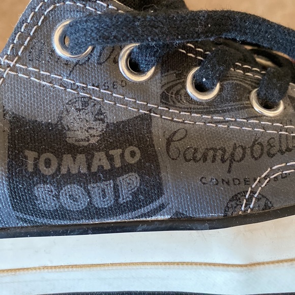 CONVERSE SPECIAL EDITION ANDY WARHOL CAMPBELL SOUP CAN LABELS BLACK SZ UK 7 US 9 - Picture 7 of 8